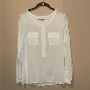 GAP White quarter Button-Front Blouse